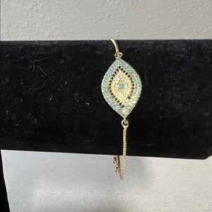 Chic Gold and Blue Women's Bracelet